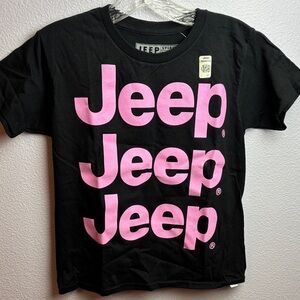 NWT Jeep Tee in Black with Pink Logo Adventure Laredo